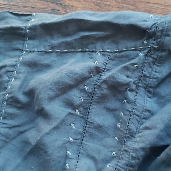 Johnny Was Blue Gray Floral Embroidered Boho Feminine Cotton Cardigan Size XS - Picture 5 of 6